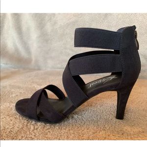 Xappeal Women’s Sandals, Dark Blue, Suede Heels